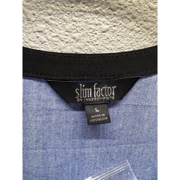 Slim Factor by Investments Women’s L Blue Lace Up Ombre Blouse Tunic - Picture 4 of 7